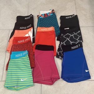 Nike pro shorts 10 pairs